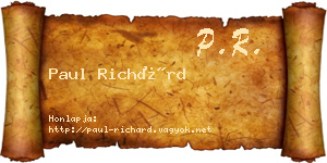 Paul Richárd névjegykártya