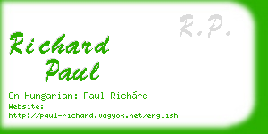 richard paul business card